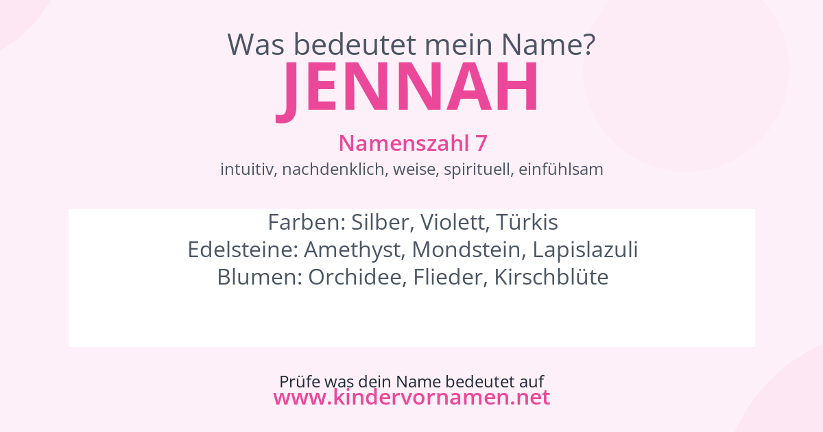 Was bedeutet der Name Jennah?