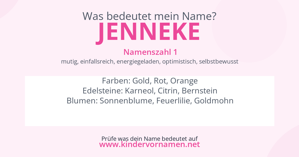 Was bedeutet der Name Jenneke?