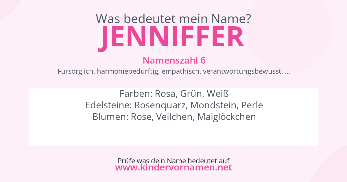 Was bedeutet der Name Jenniffer?