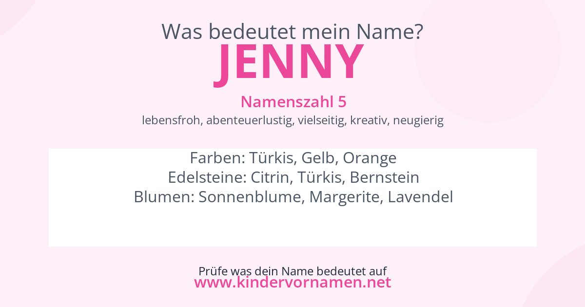 Was bedeutet der Name Jenny?