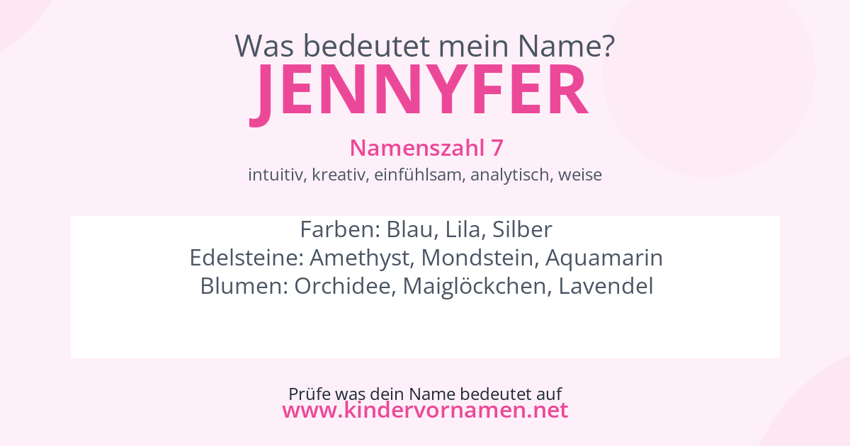 Was bedeutet der Name Jennyfer?