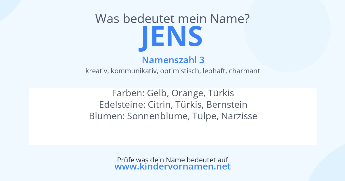 Was bedeutet der Name Jens?