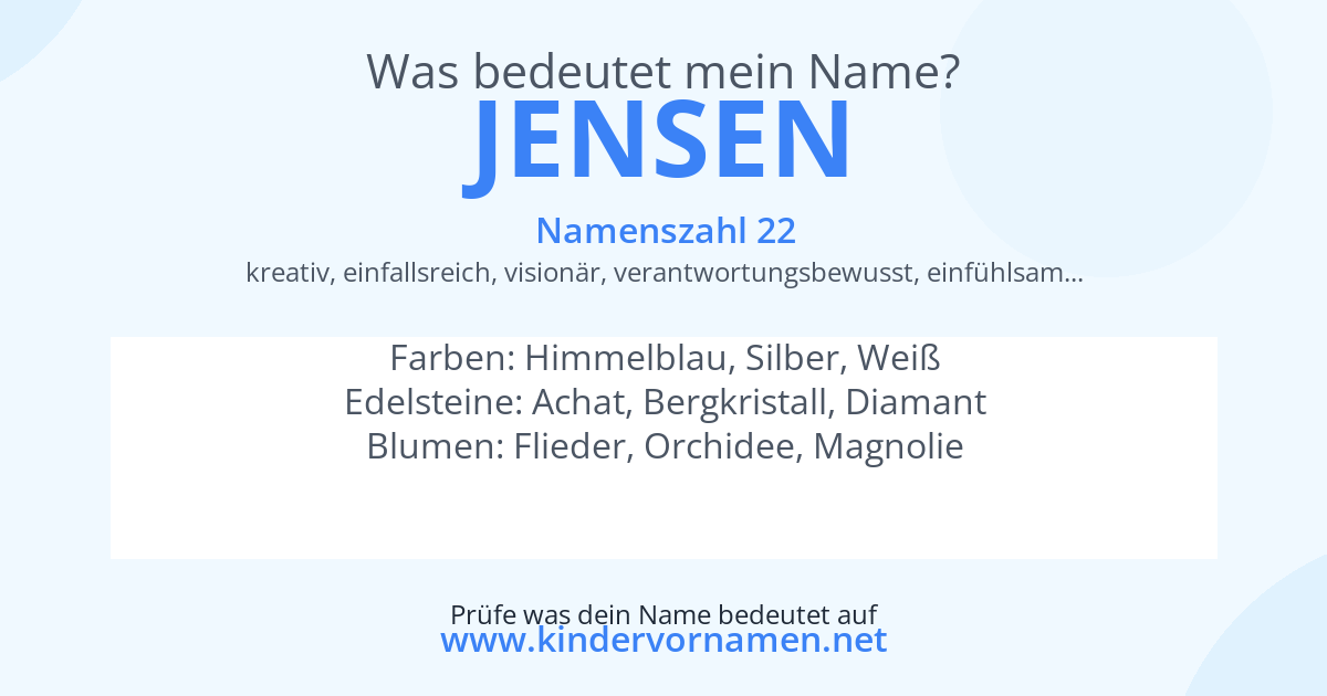 Was bedeutet der Name Jensen?