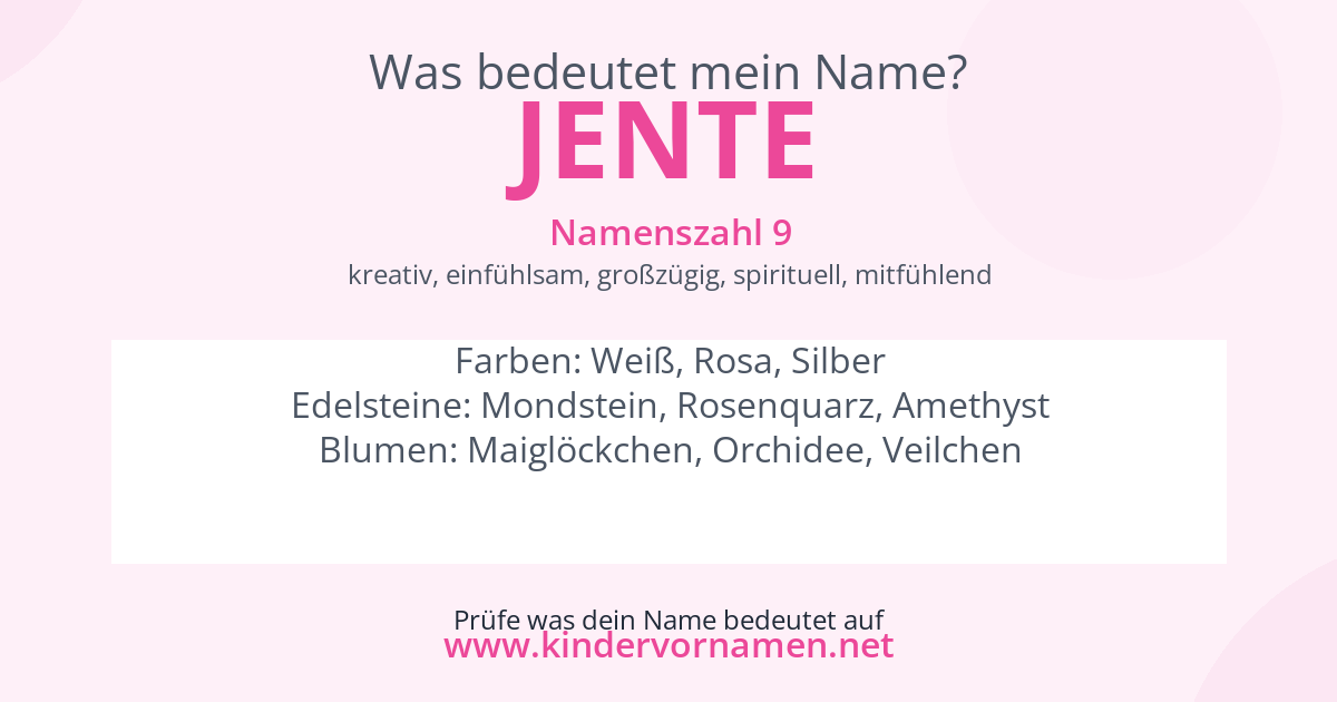 Was bedeutet der Name Jente?