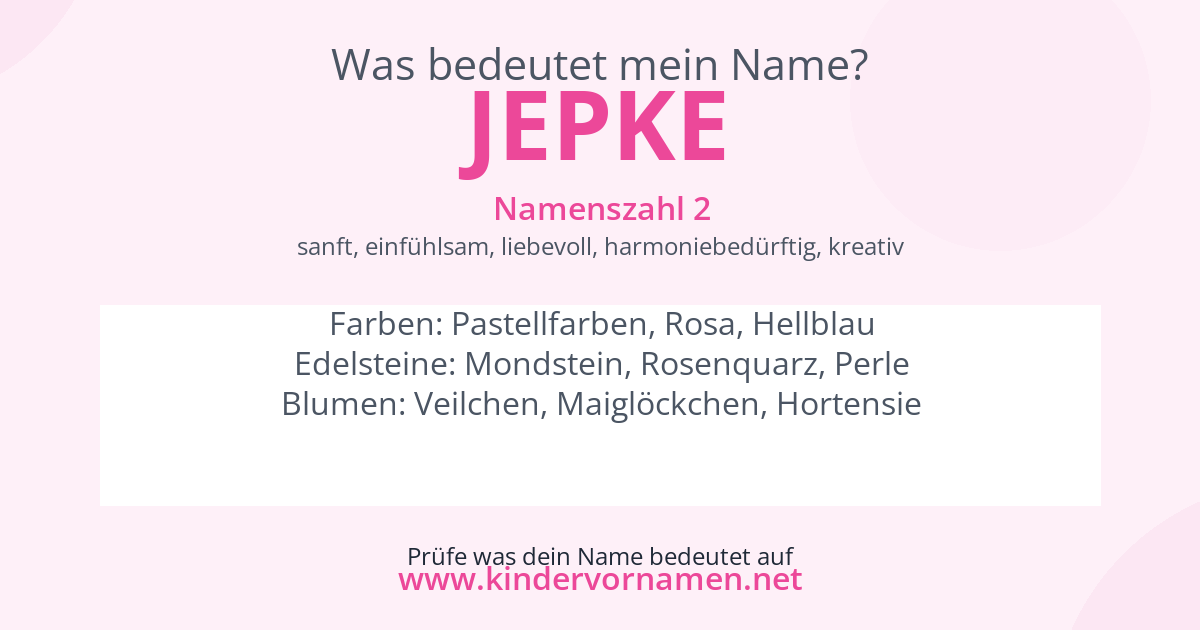 Was bedeutet der Name Jepke?
