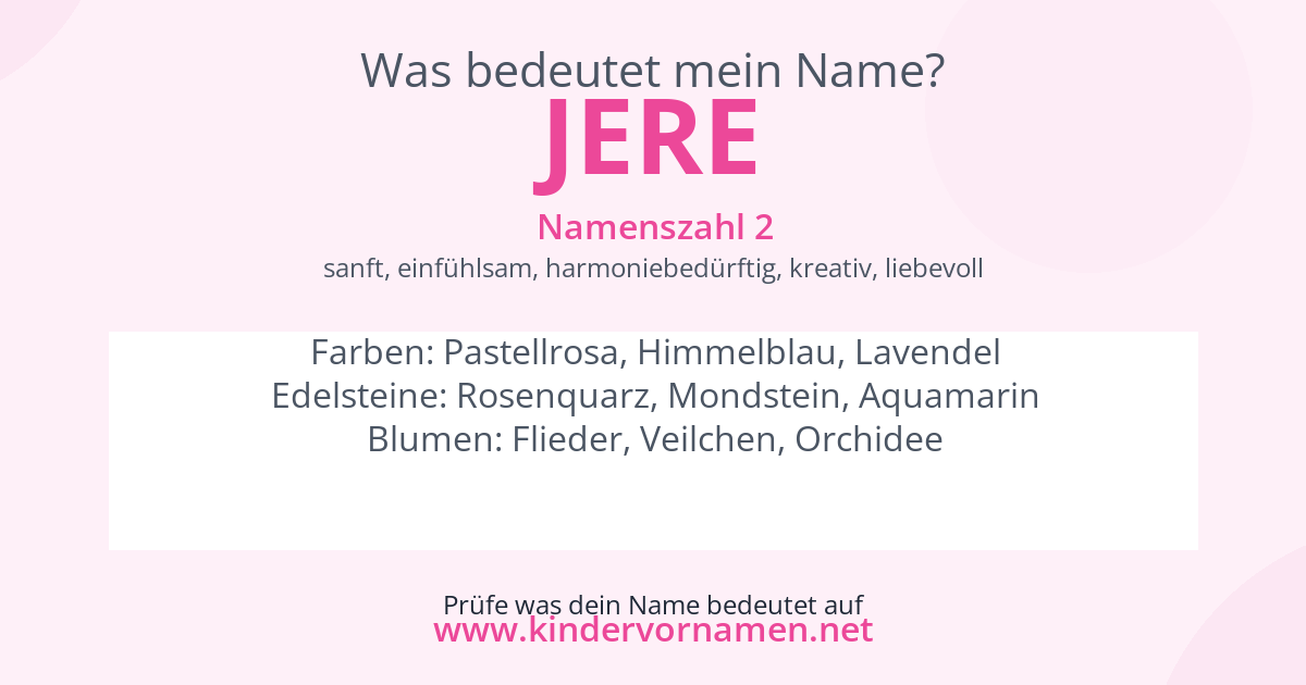 Was bedeutet der Name Jere?