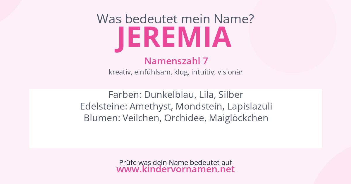 Was bedeutet der Name Jeremia?