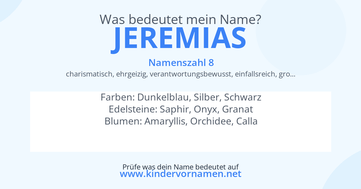 Was bedeutet der Name Jeremias?