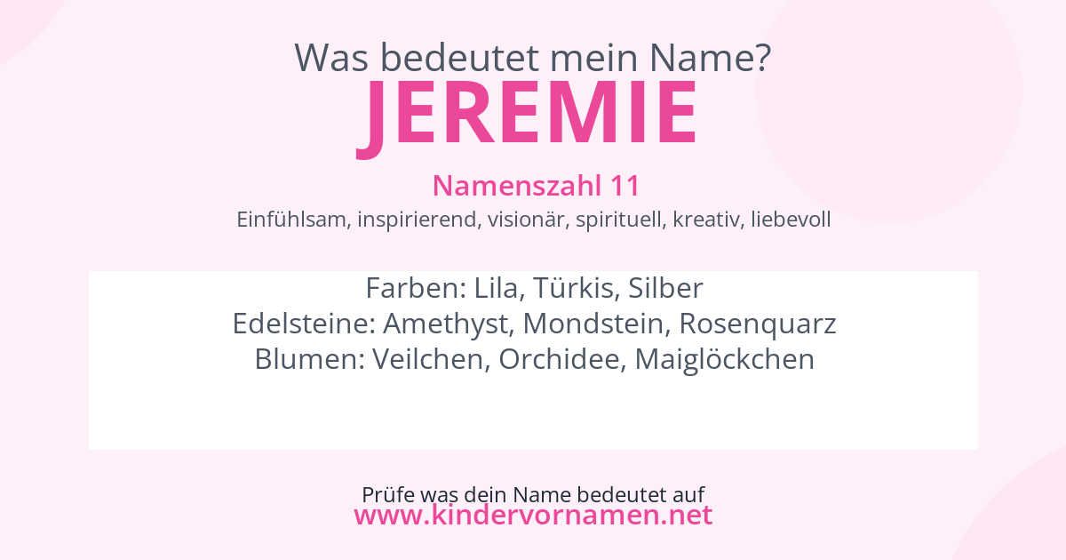 Was bedeutet der Name Jeremie?