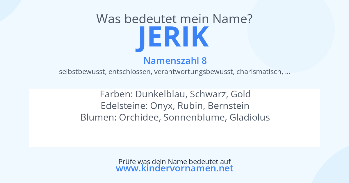 Was bedeutet der Name Jerik?