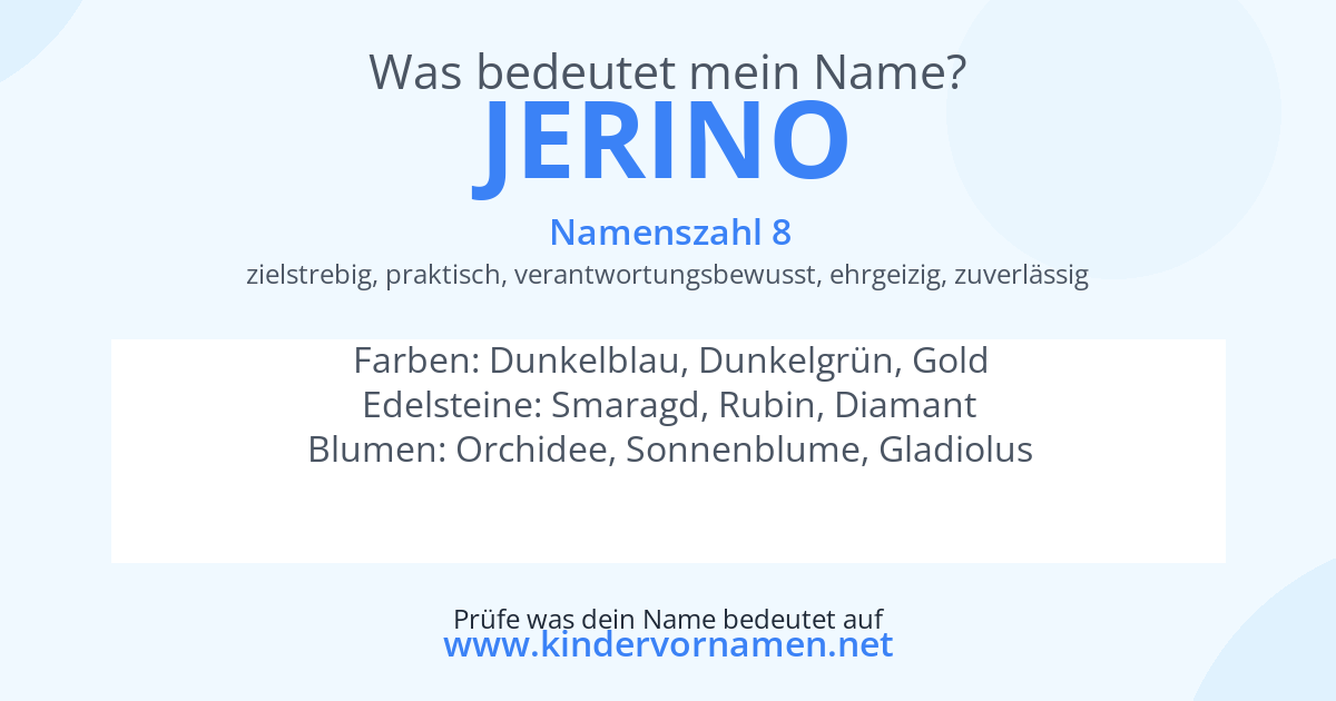 Was bedeutet der Name Jerino?