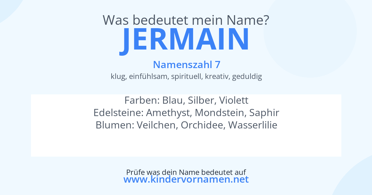 Was bedeutet der Name Jermain?