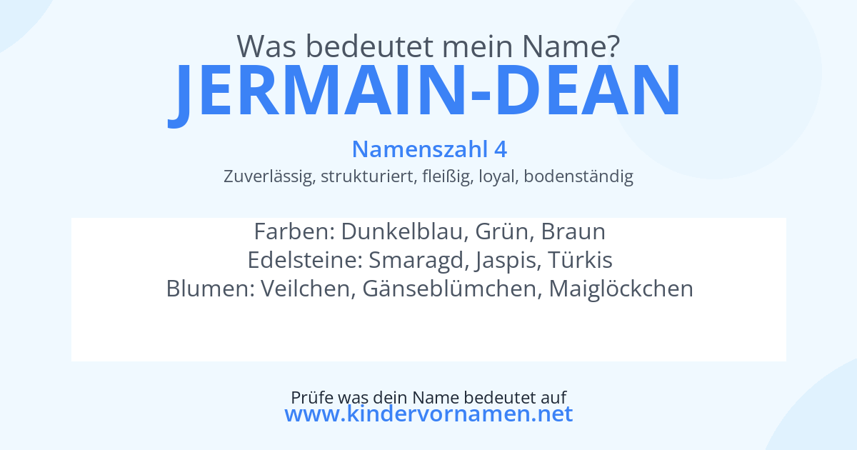 Was bedeutet der Name Jermain-Dean?