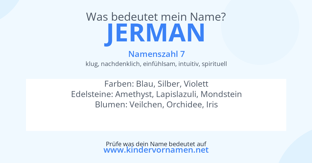 Was bedeutet der Name Jerman?