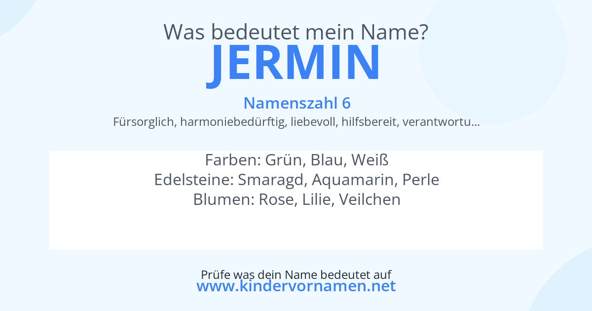 Was bedeutet der Name Jermin?