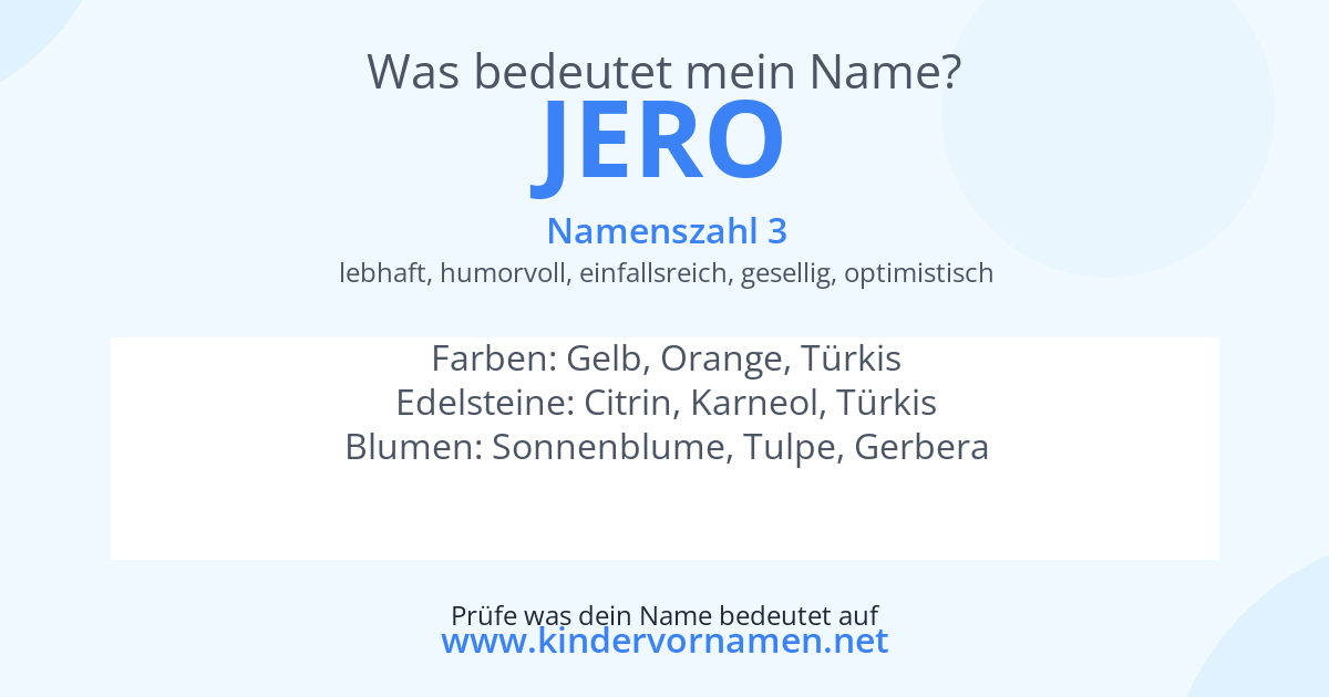 Was bedeutet der Name Jero?
