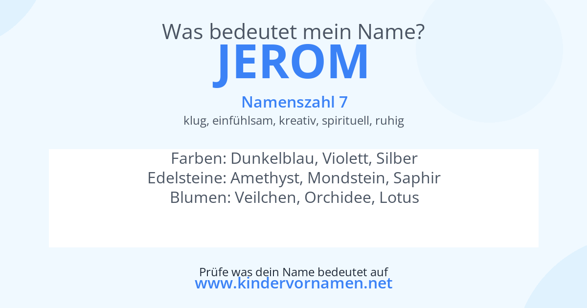 Was bedeutet der Name Jerom?