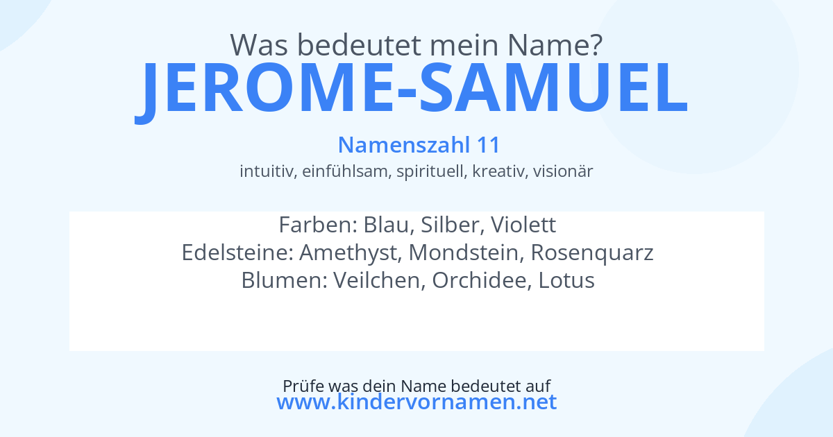 Was bedeutet der Name Jerome-Samuel?