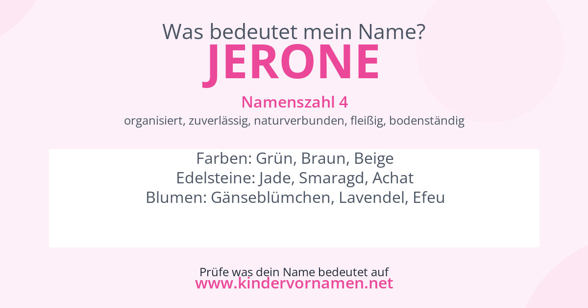 Was bedeutet der Name Jerone?