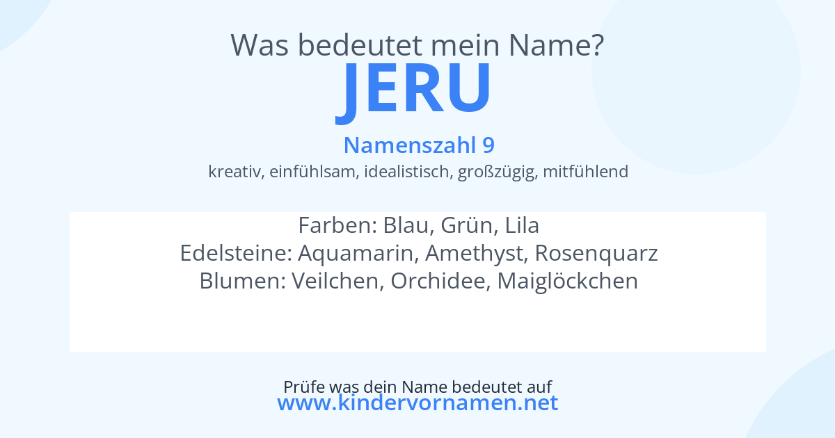 Was bedeutet der Name Jeru?