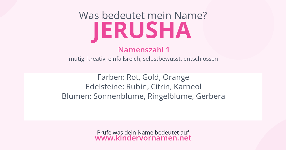 Was bedeutet der Name Jerusha?