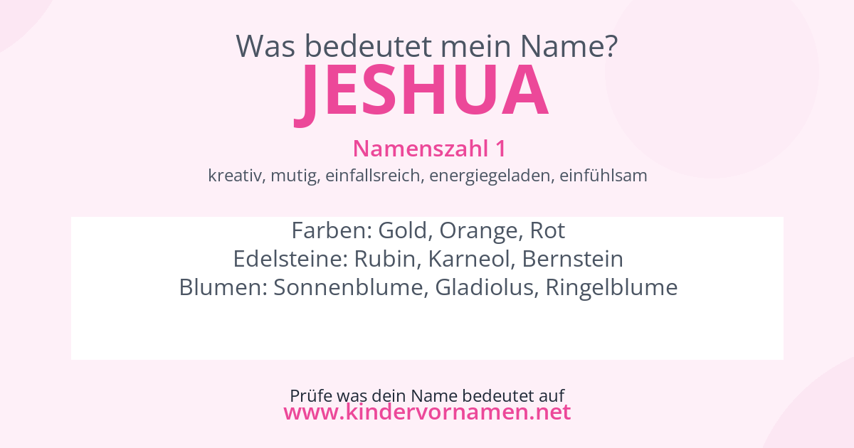 Was bedeutet der Name Jeshua?
