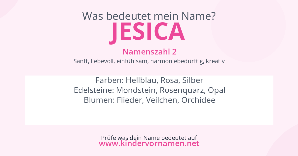 Was bedeutet der Name Jesica?