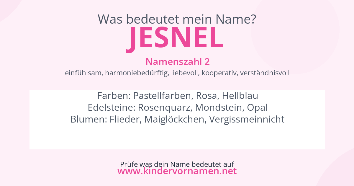 Was bedeutet der Name Jesnel?
