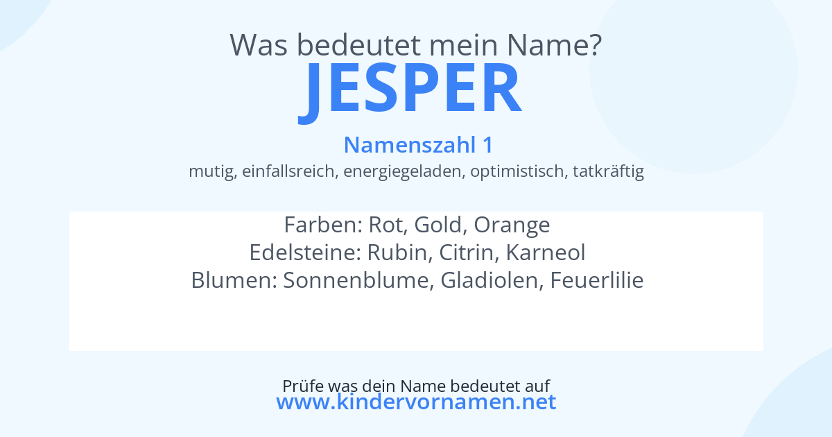 Was bedeutet der Name Jesper?