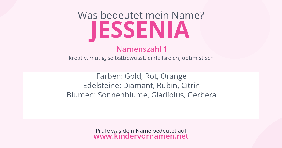 Was bedeutet der Name Jessenia?