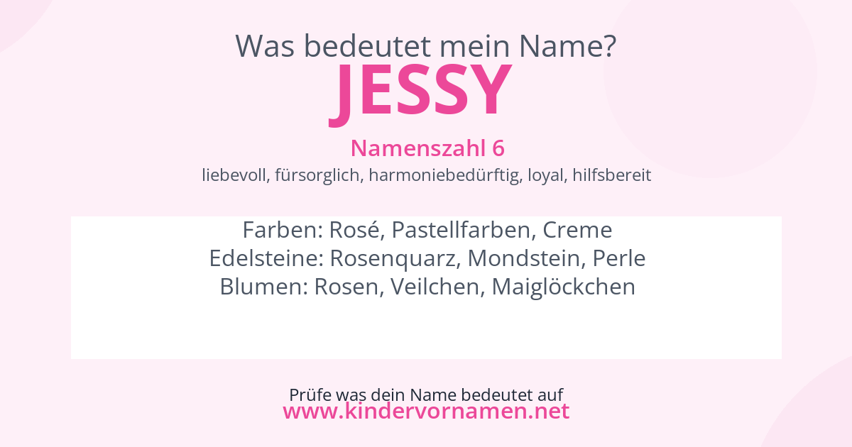 Was bedeutet der Name Jessy?