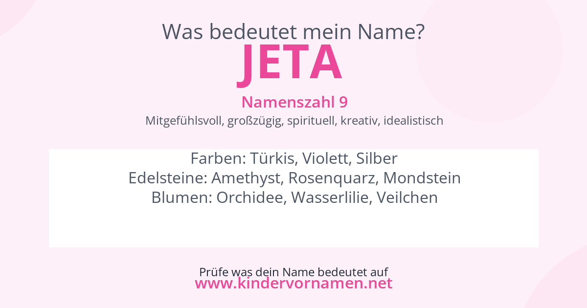 Was bedeutet der Name Jeta?