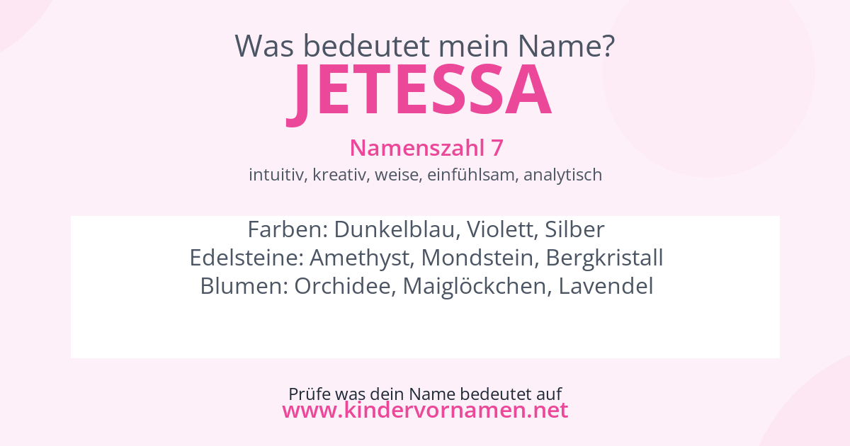 Was bedeutet der Name Jetessa?
