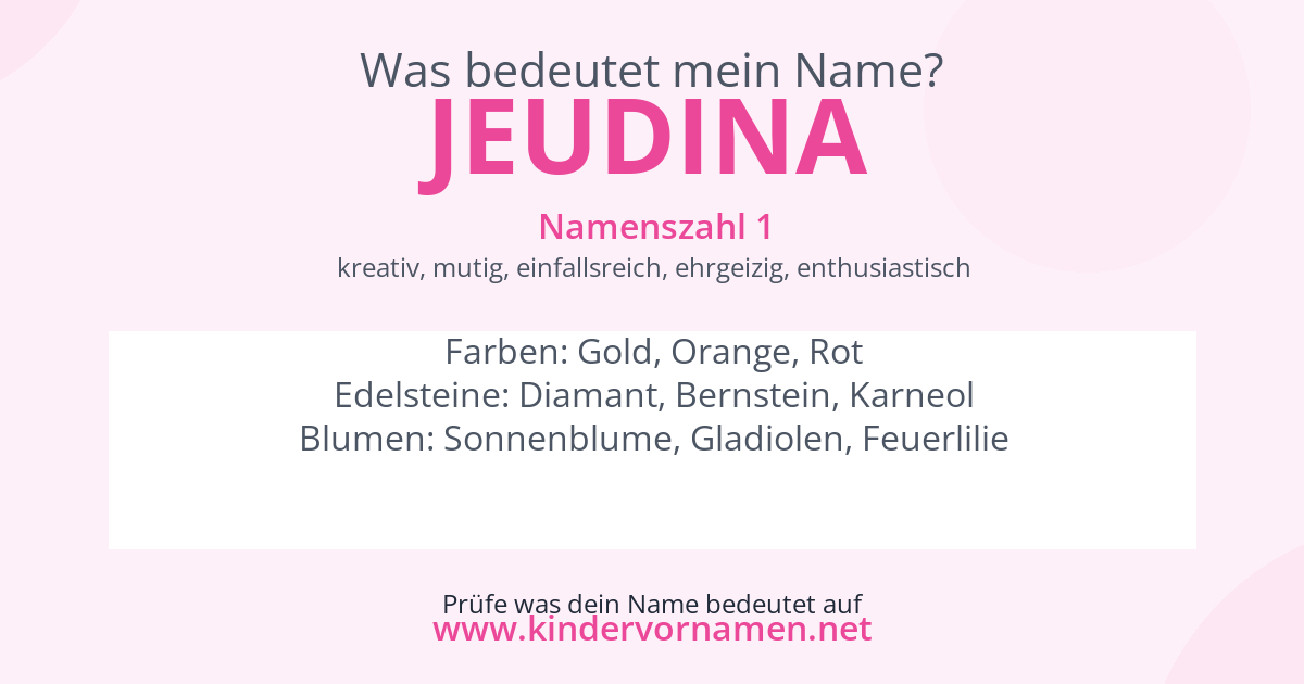 Was bedeutet der Name Jeudina?
