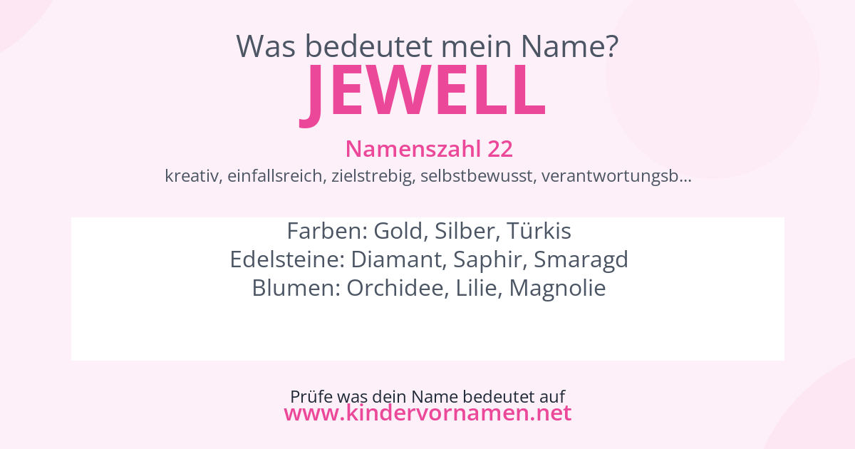 Was bedeutet der Name Jewell?