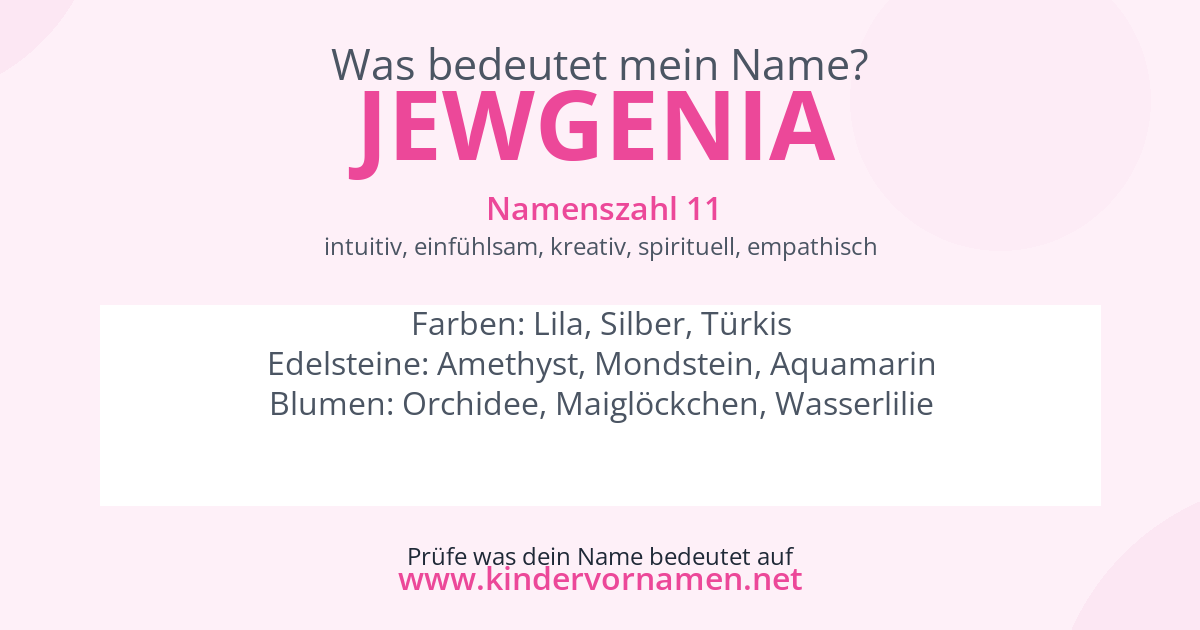 Was bedeutet der Name Jewgenia?