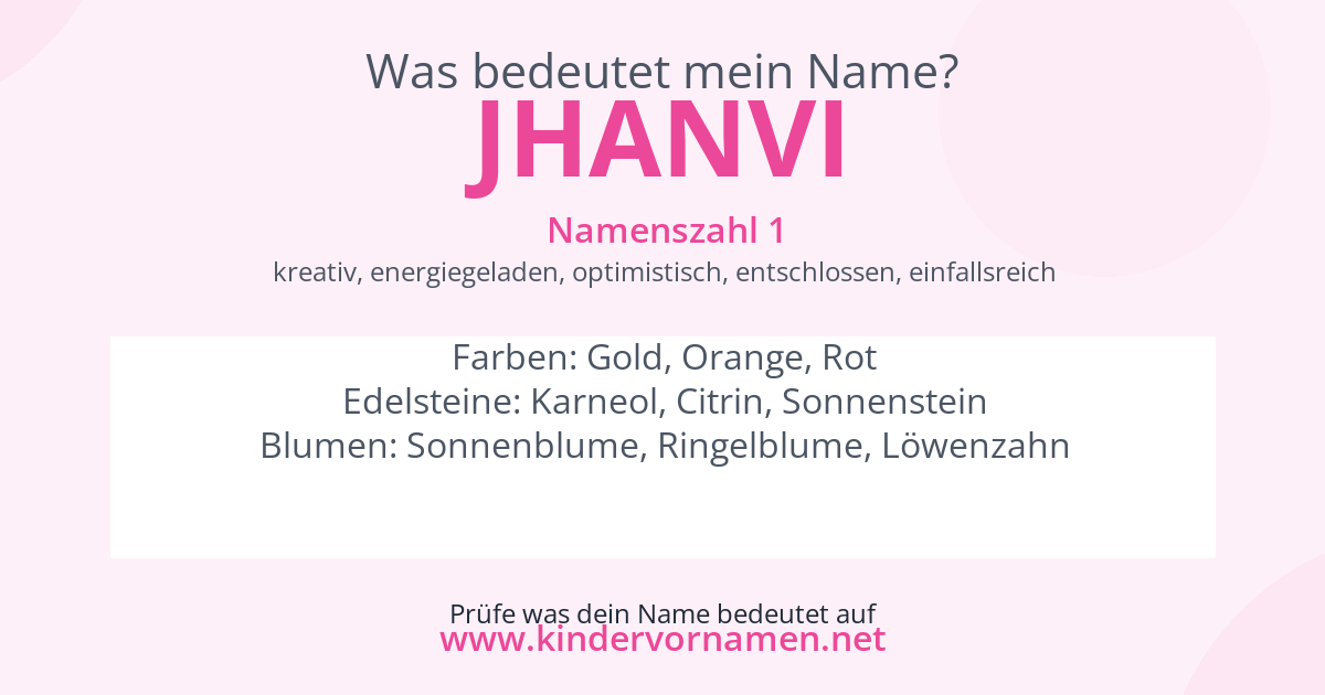 Was bedeutet der Name Jhanvi?