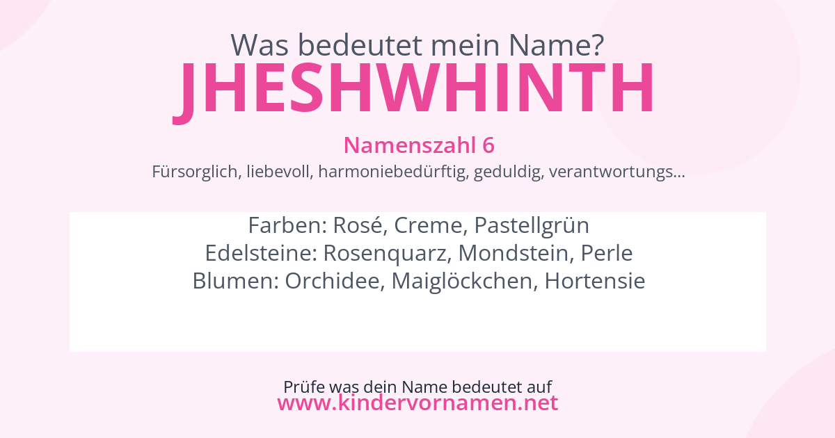 Was bedeutet der Name Jheshwhinth?