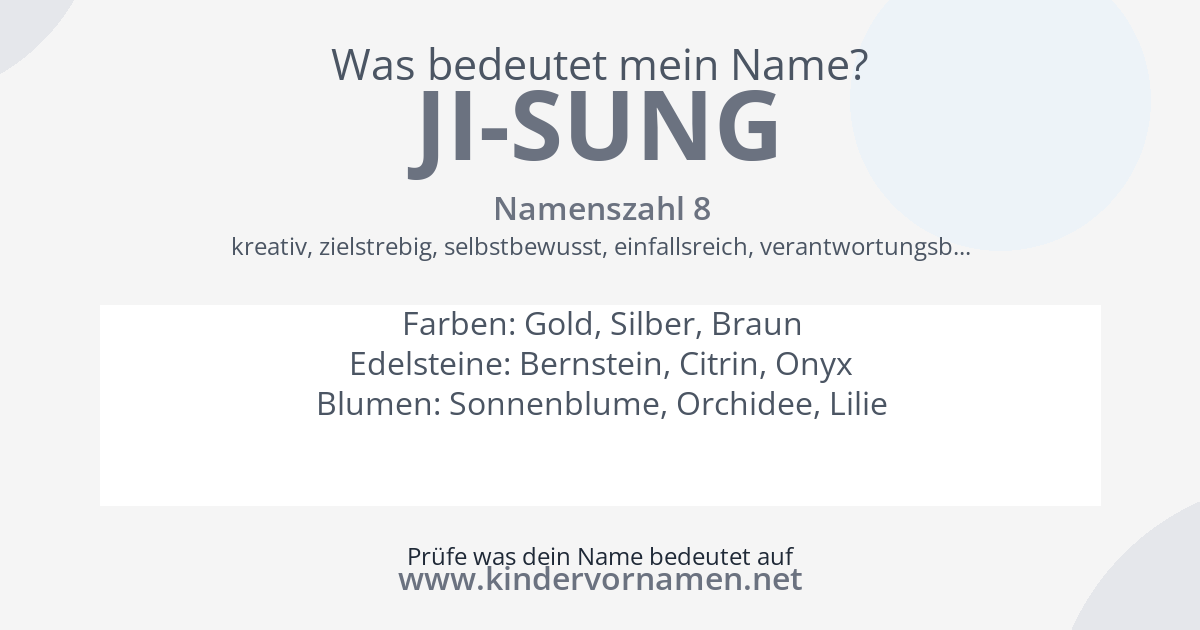 Was bedeutet der Name Ji-Sung?