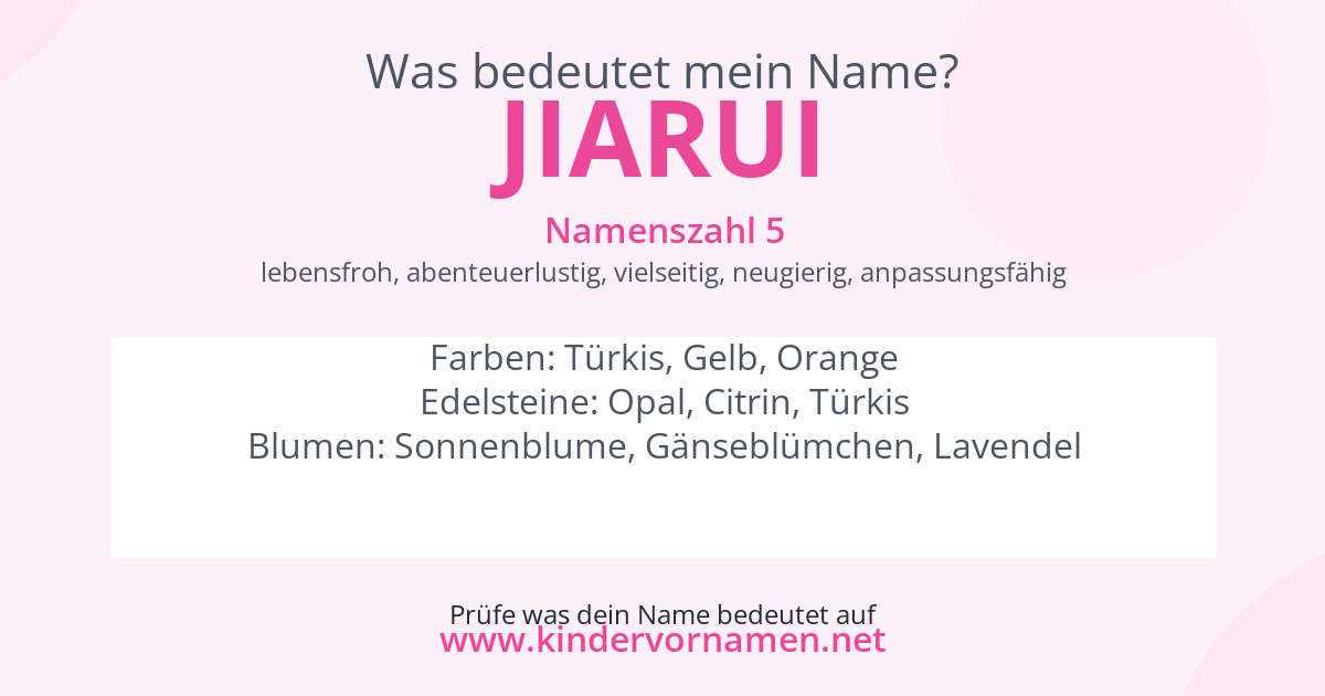 Was bedeutet der Name Jiarui?