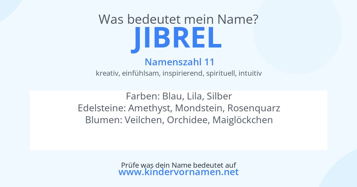 Was bedeutet der Name Jibrel?