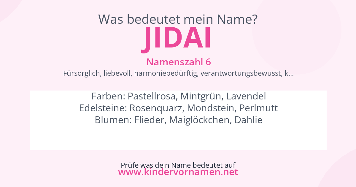 Was bedeutet der Name Jidai?