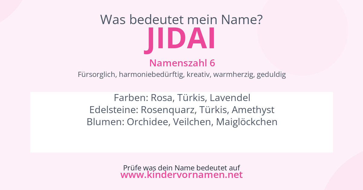 Was bedeutet der Name Jidai?