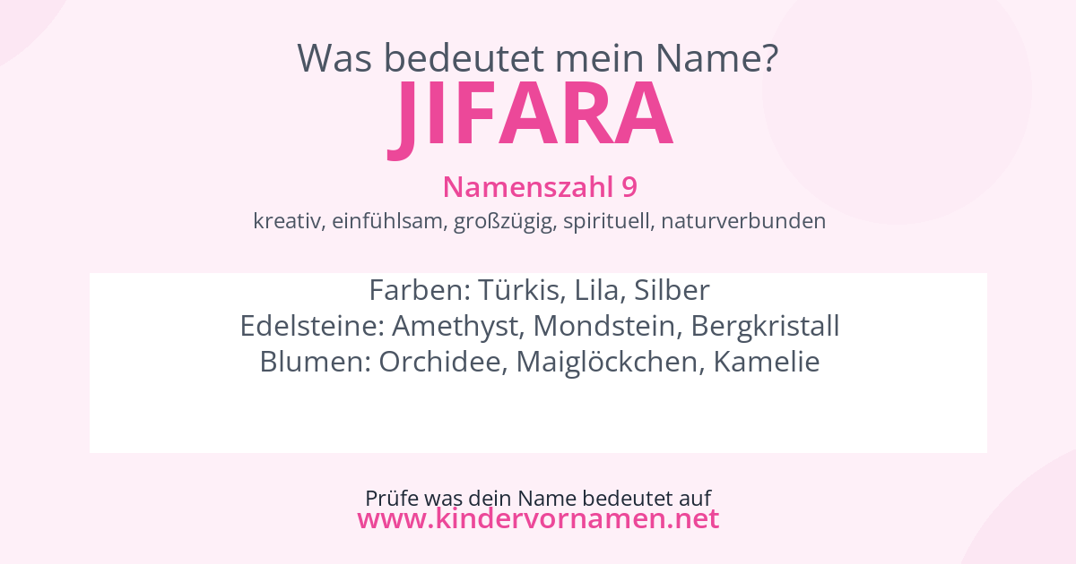 Was bedeutet der Name Jifara?