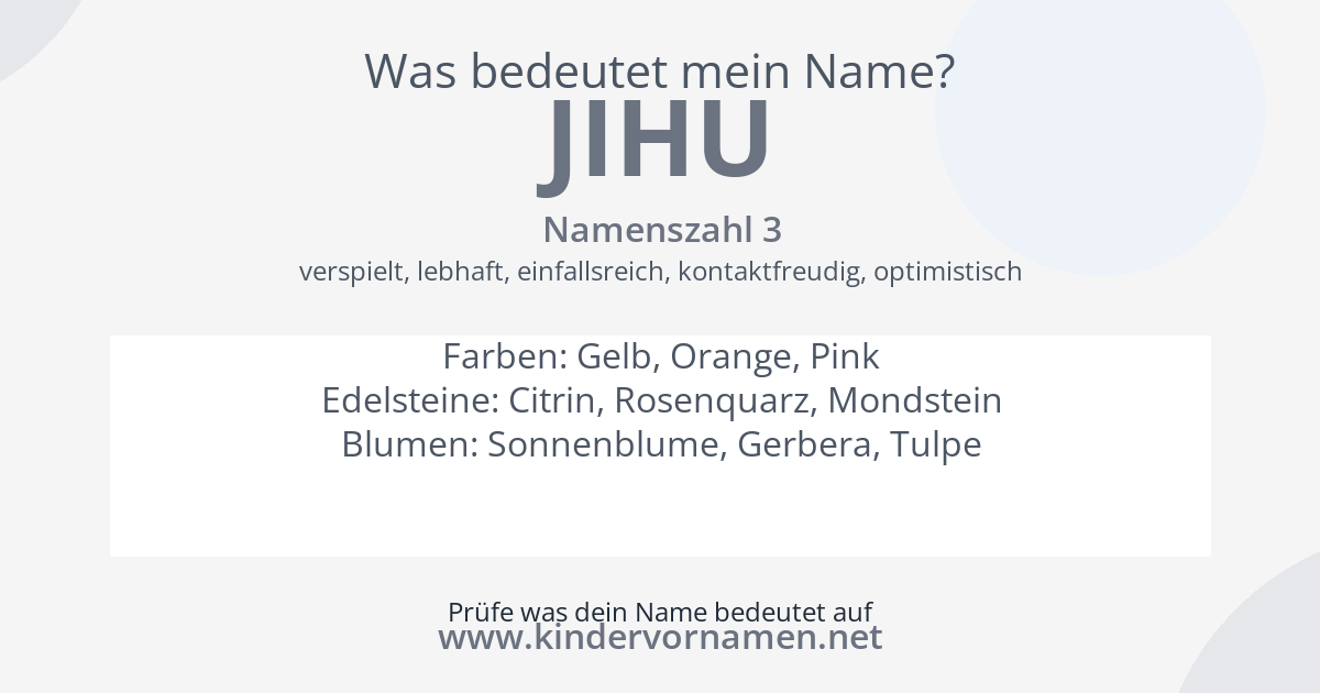 Was bedeutet der Name Jihu?