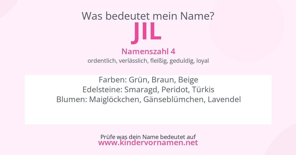 Was bedeutet der Name Jil?