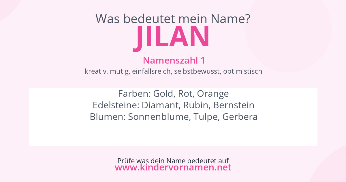 Was bedeutet der Name Jilan?