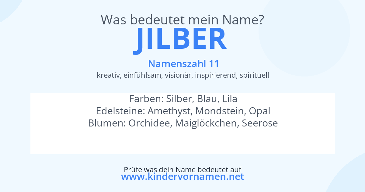 Was bedeutet der Name Jilber?