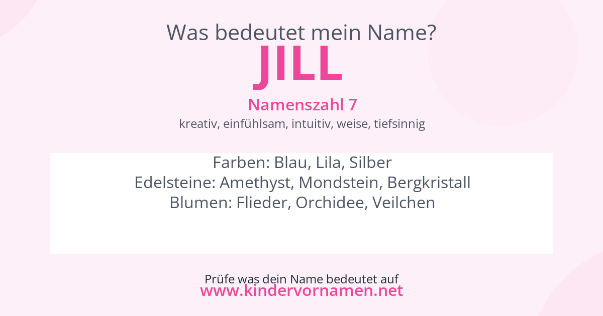 Was bedeutet der Name Jill?