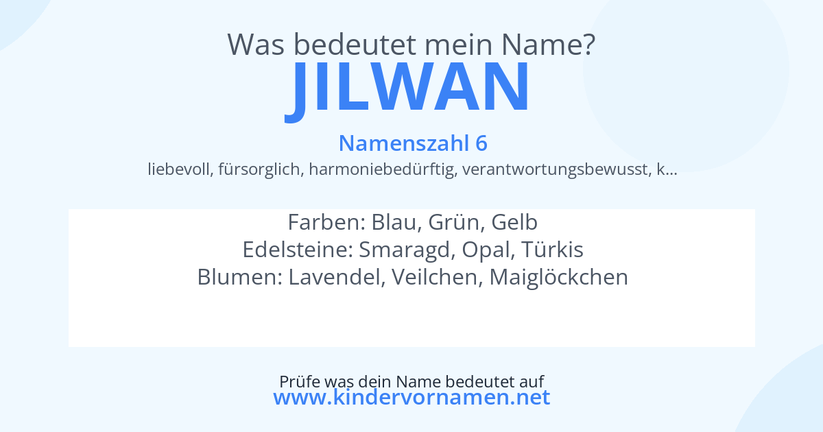 Was bedeutet der Name Jilwan?